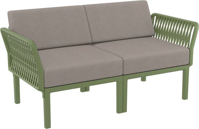 Диван пластиковый двухместный с подушками Portofino Lounge зеленый, светло-коричневый 1600х800х690 мм Диван пластиковый двухместный с подушками Portofino Lounge зеленый, светло-коричневый 1600х800х690 мм