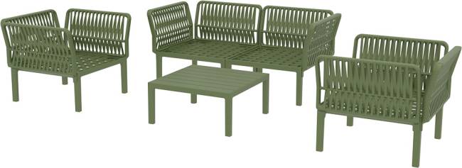 Диван пластиковый двухместный с подушками Portofino Lounge зеленый, светло-коричневый 1600х800х690 мм Диван пластиковый двухместный с подушками Portofino Lounge зеленый, светло-коричневый 1600х800х690 мм