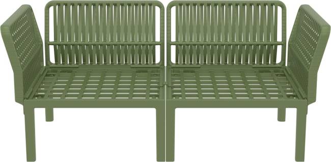 Диван пластиковый двухместный с подушками Portofino Lounge зеленый, светло-коричневый 1600х800х690 мм Диван пластиковый двухместный с подушками Portofino Lounge зеленый, светло-коричневый 1600х800х690 мм