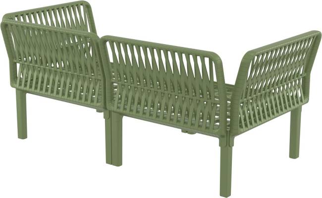 Диван пластиковый двухместный с подушками Portofino Lounge зеленый, светло-коричневый 1600х800х690 мм Диван пластиковый двухместный с подушками Portofino Lounge зеленый, светло-коричневый 1600х800х690 мм