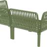 Диван пластиковый двухместный с подушками Portofino Lounge зеленый, светло-коричневый 1600х800х690 мм Диван пластиковый двухместный с подушками Portofino Lounge зеленый, светло-коричневый 1600х800х690 мм