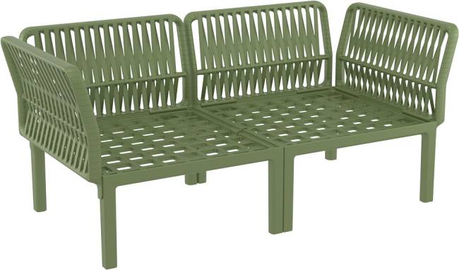 Диван пластиковый двухместный с подушками Portofino Lounge зеленый, светло-коричневый 1600х800х690 мм Диван пластиковый двухместный с подушками Portofino Lounge зеленый, светло-коричневый 1600х800х690 мм