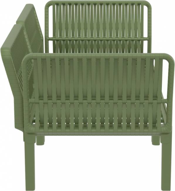 Диван пластиковый двухместный с подушками Portofino Lounge зеленый, светло-коричневый 1600х800х690 мм Диван пластиковый двухместный с подушками Portofino Lounge зеленый, светло-коричневый 1600х800х690 мм