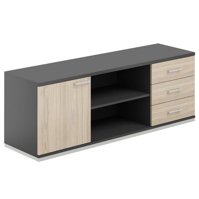 AG.294.AN.AN.AR / Тумба сервисная 1638х462х584  с замком / корпус:антрацит, топ/дно:антрацит, фасады:ак.равелло