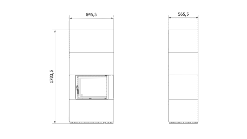 Каминокомплект Kratki PRO FLOKI ZIMBABWE NERO угловое стекло справа