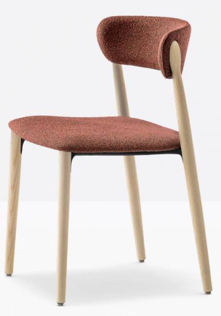 Стул деревянный с обивкой Nemea беленый ясень 520х500х780 мм