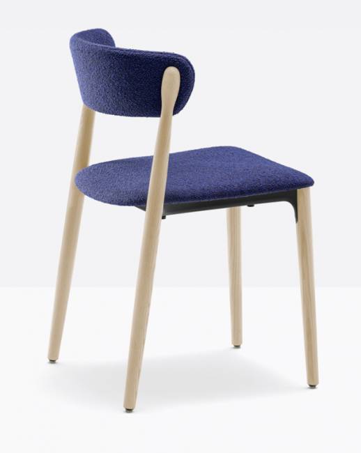 Стул деревянный с обивкой Nemea беленый ясень 520х500х780 мм