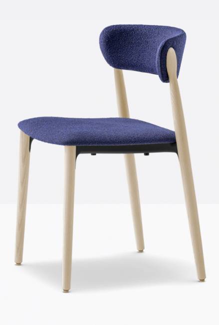 Стул деревянный с обивкой Nemea беленый ясень 520х500х780 мм