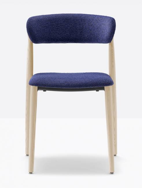 Стул деревянный с обивкой Nemea беленый ясень 520х500х780 мм