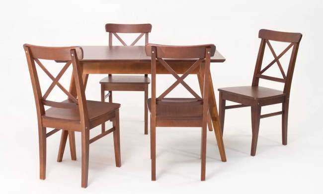 Стол Сканди 120 орех со стульями Ингольф Орех