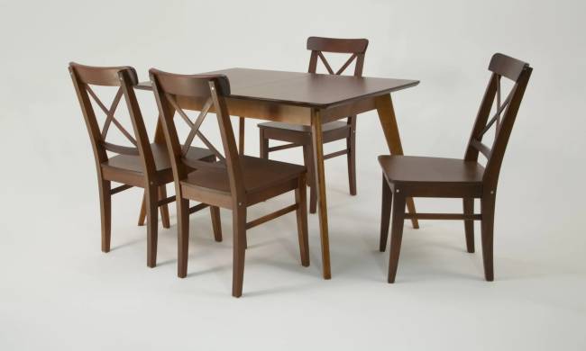 Стол Сканди 120 орех со стульями Ингольф Орех