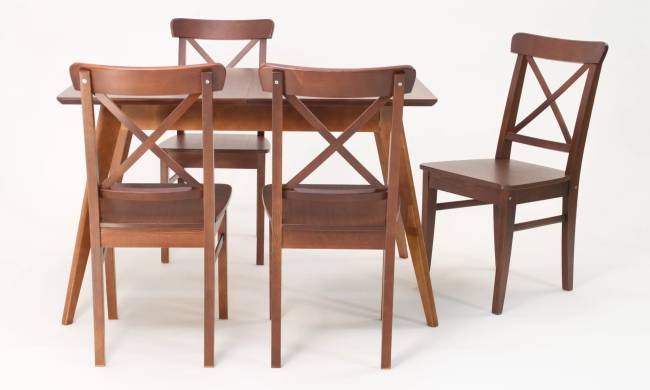 Стол Сканди 120 орех со стульями Ингольф Орех