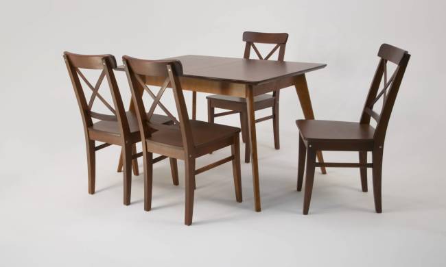 Стол Сканди 120 орех со стульями Ингольф Орех