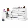 Стол компьютерный МС-16 с тумбой справа и высокий комод на 10-ть ящиков Мори цвет белый