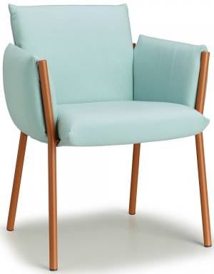 Кресло металлическое c подушками Brezza терракотовый, бирюзовый 620х550х790 мм