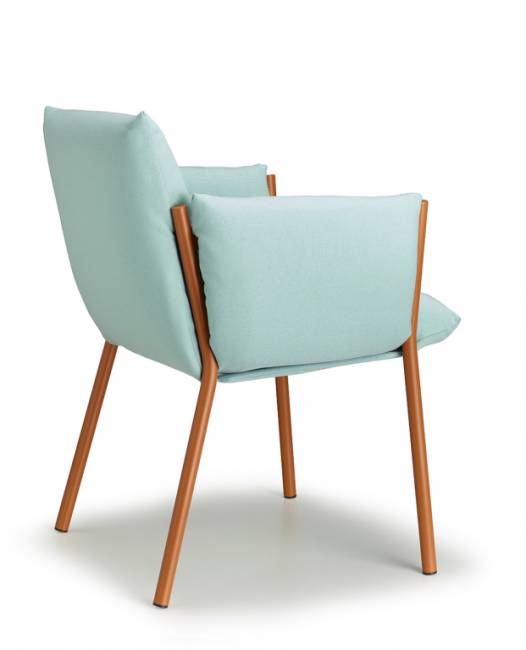 Кресло металлическое c подушками Brezza терракотовый, бирюзовый 620х550х790 мм Кресло металлическое c подушками Brezza терракотовый, бирюзовый 620х550х790 мм