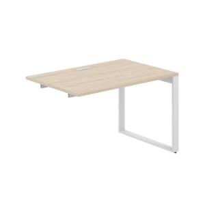 AG.187.AR.L.72.WH / Секция рабочей станции 1200х800х750 / профиль О-образный: 70х20 белый; лючок: серебро; столешница: акация равелло