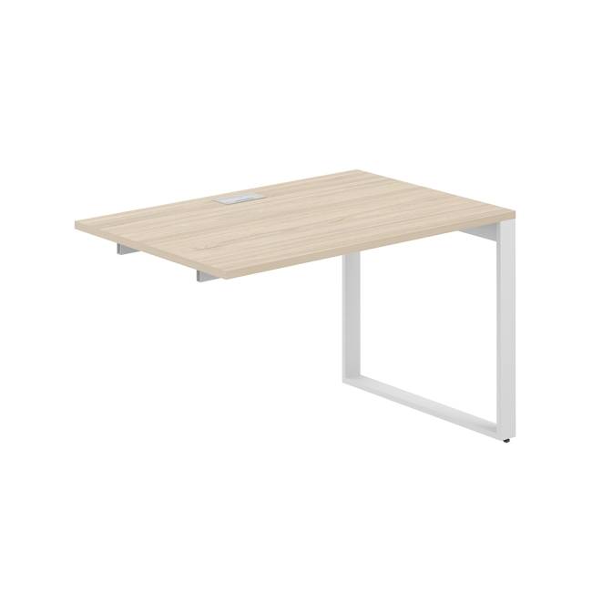 AG.187.AR.L.72.WH / Секция рабочей станции 1200х800х750 / профиль О-образный: 70х20 белый; лючок: серебро; столешница: акация равелло