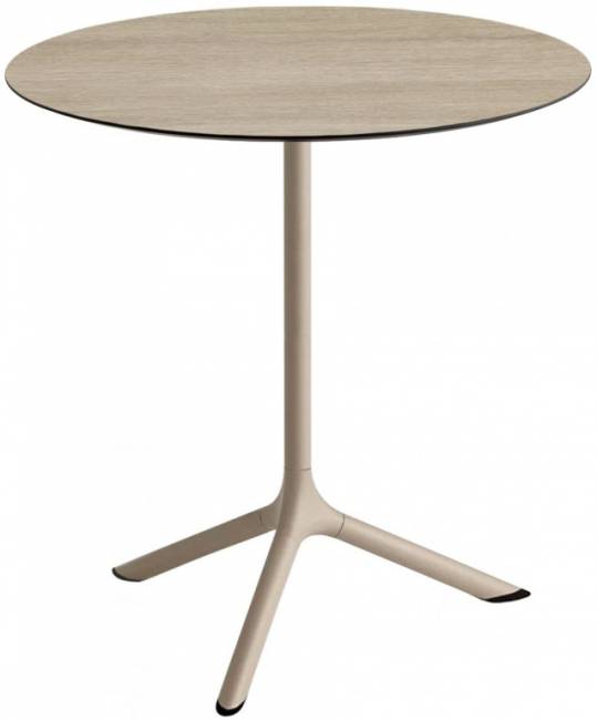 Стол ламинированный обеденный Tripe тортора, состаренный дуб тортора Ø700х740 мм