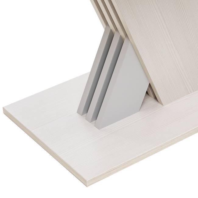 Стол раздвижной Leset Гросс Бодега белый, компаньон Серый