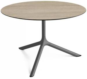 Столик ламинированный кофейный Tripe Maxi антрацит, состаренный дуб тортора Ø800х510 мм