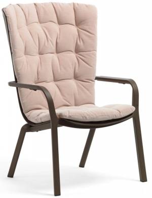 Лаунж-кресло пластиковое с подушкой Folio табак, розовый 720х810-925х1130-1065 мм