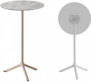 Стол ламинированный барный складной Tripe Folding тортора, каменный Ø600х1100 мм