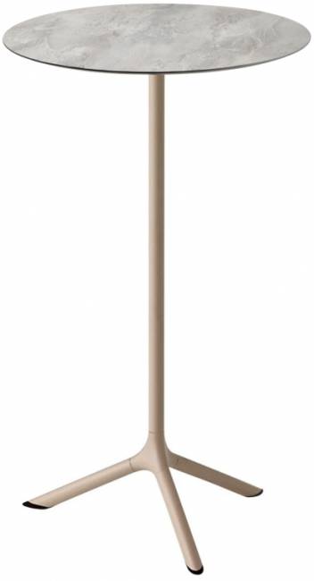 Стол ламинированный барный складной Tripe Folding тортора, каменный Ø600х1100 мм