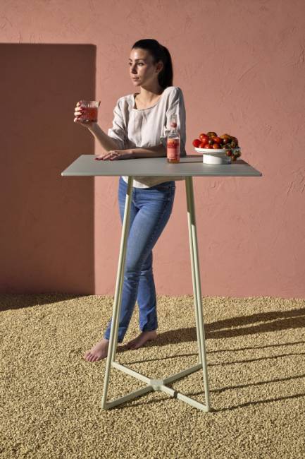 Подстолье металлическое барное Atomo зеленый шалфей Ø600х1090 мм