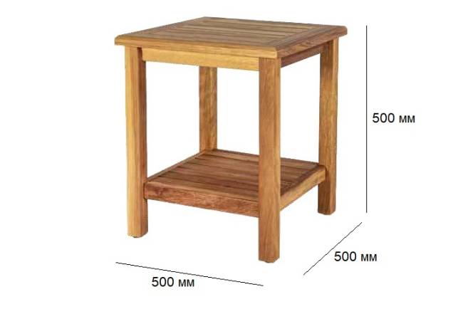 Столик деревянный кофейный Efes 500х500х500 мм Столик деревянный кофейный Efes 500х500х500 мм