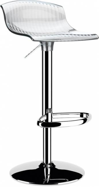 Стул прозрачный барный Aria серый 440х480х730-930 мм