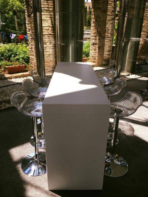 Стул прозрачный барный Aria серый 440х480х730-930 мм