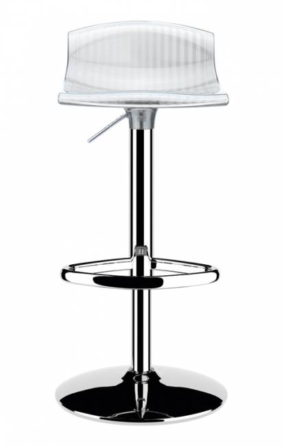 Стул прозрачный барный Aria серый 440х480х730-930 мм