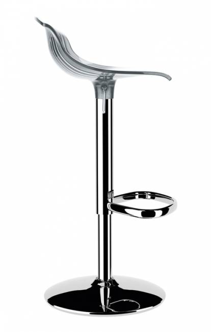 Стул прозрачный барный Aria серый 440х480х730-930 мм