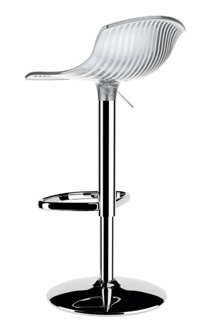 Стул прозрачный барный Aria серый 440х480х730-930 мм