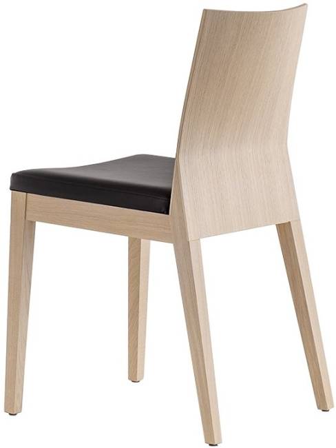 Стул деревянный мягкий Twig беленый дуб, черный 450х525х840 мм