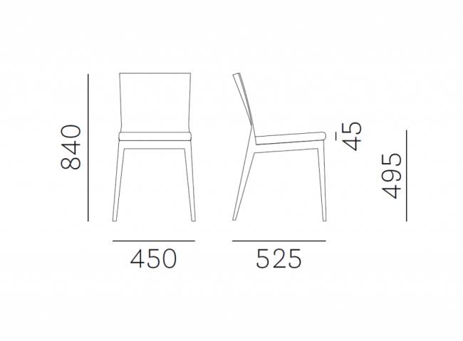 Стул деревянный мягкий Twig беленый дуб, черный 450х525х840 мм