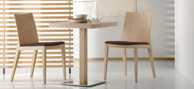 Стул деревянный мягкий Twig беленый дуб, черный 450х525х840 мм