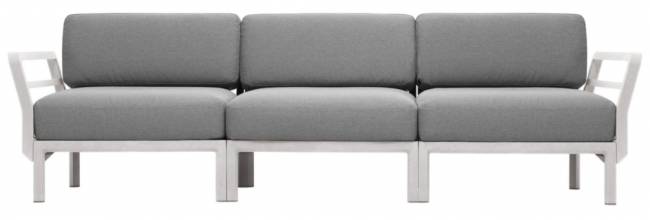 Диван пластиковый с подушками Maximo 3 гипс, лава 2685х940х790 мм Диван пластиковый с подушками Maximo 3 гипс, лава 2685х940х790 мм