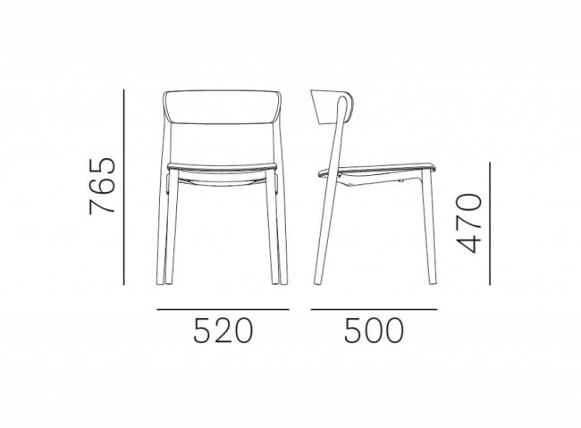 Стул деревянный с мягким сиденьем Nemea 520х500х765 мм Стул деревянный с мягким сиденьем Nemea 520х500х765 мм