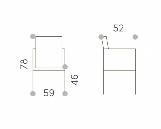 Кресло деревянное Nida темно-серый, натуральный 590х520х780 мм