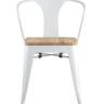 Стул TOLIX ARM WOOD с подлокотниками белый