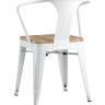 Стул TOLIX ARM WOOD с подлокотниками белый