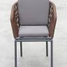Кресло плетеное с подушками Favorita антрацит, темно-коричневый, темно-серый 560х600х805 мм