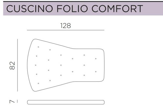 Подушка для кресла Folio голубой 1280х820х70 мм