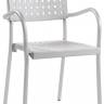 Кресло пластиковое Karea сатинированный алюминий, белый 530х550х890 мм