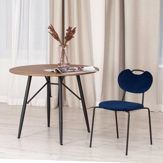 Стул DANTON  (mod. 0139223) / 1 шт. в упаковке металл/ткань, 47х56,5х79 см, темно-синий S108 (117 DARK BLUE)/черный