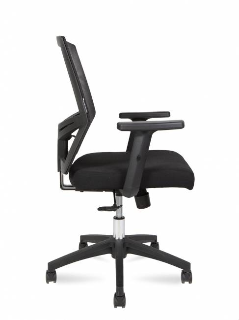 Кресло офисное / Торонто LB / черный пластик / черная сетка / черная ткань