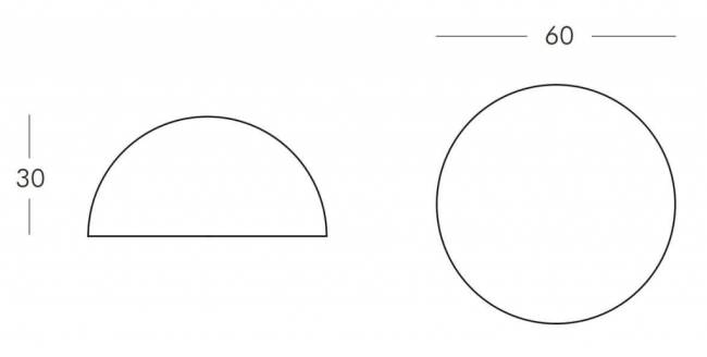 Светильник пластиковый Полусфера 1/2 Globo 60 Lighting IN белый Ø600х300 мм Светильник пластиковый Полусфера 1/2 Globo 60 Lighting IN белый Ø600х300 мм