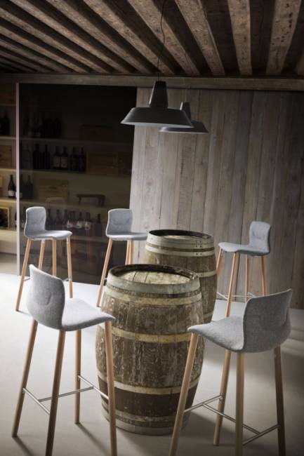 Стул барный с обивкой Slot 78 BL 450х450х1070 мм